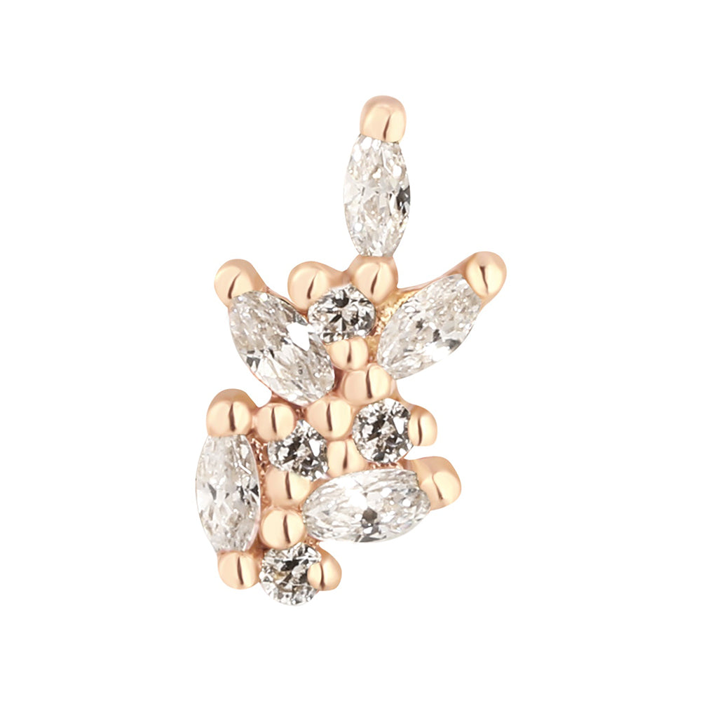 threadless: "Wildflower" End in Gold with CZ's
