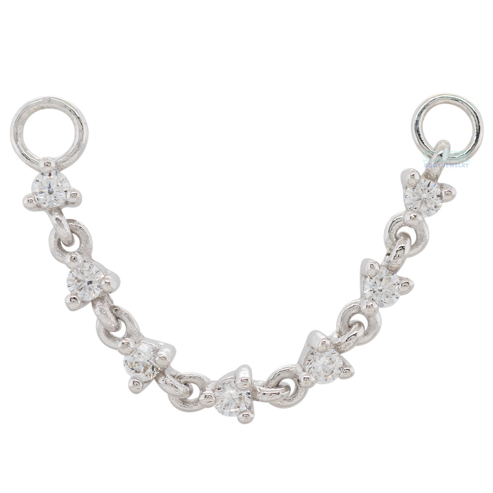 "Languid" Chain Attachment in Gold with CZ's