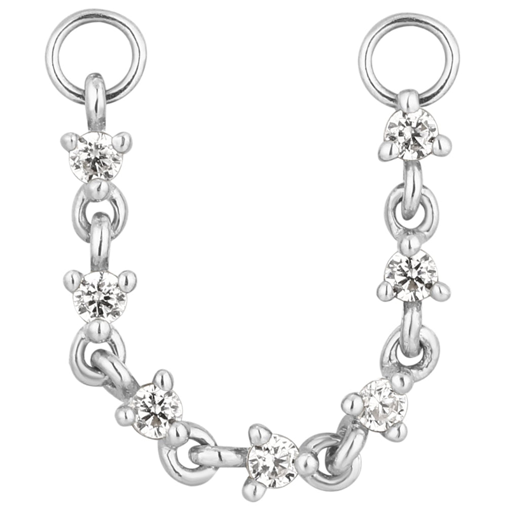 "Languid" Chain Attachment in Gold with CZ's