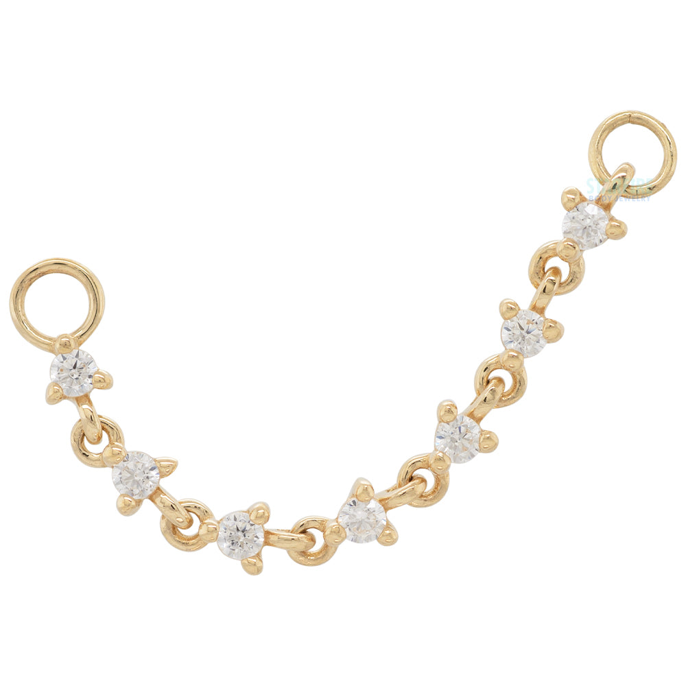 "Languid" Chain Attachment in Gold with CZ's