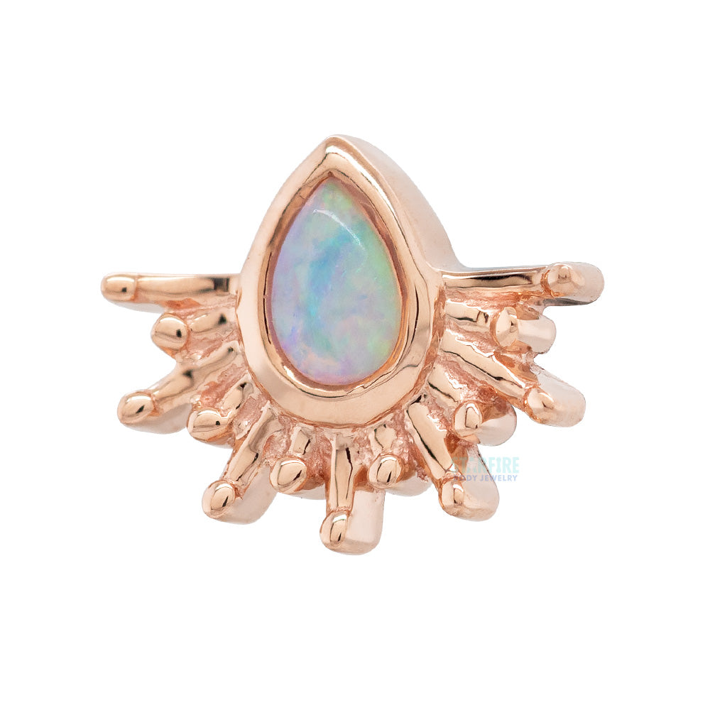"Borderline" Threaded End in Gold with Genuine White Opal