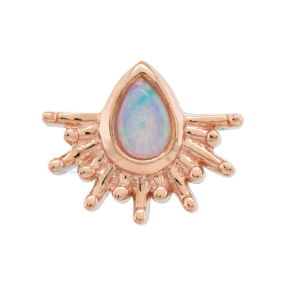 "Borderline" Threaded End in Gold with Genuine White Opal