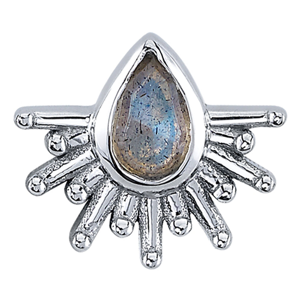 "Borderline" Threaded End in Gold with Rose Cut Labradorite