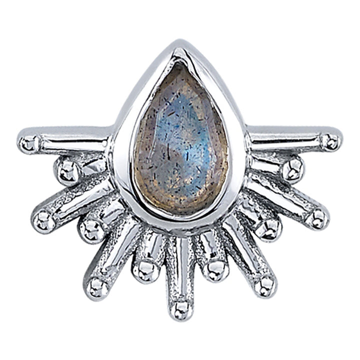 "Borderline" Threaded End in Gold with Rose Cut Labradorite
