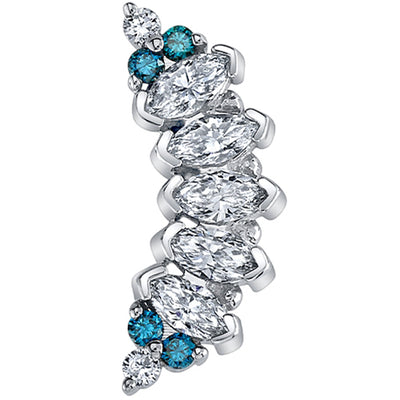 "Serena" Threaded End in Gold with FLAWLESS White Diamond & Ocean Blue Diamonds