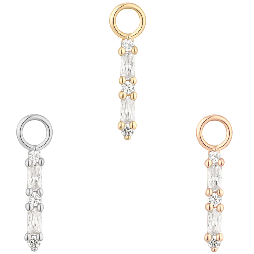 "Standout" Charm in Gold with White CZ's
