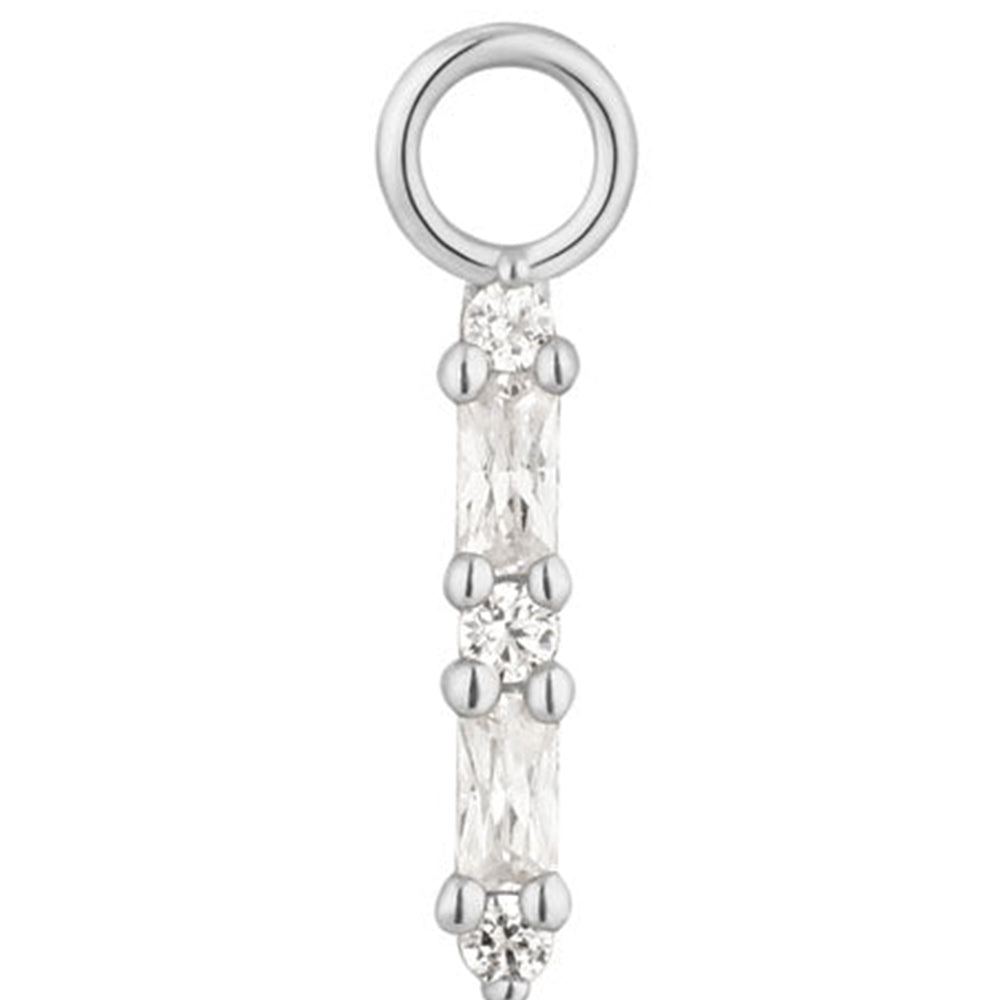 "Standout" Charm in Gold with White CZ's