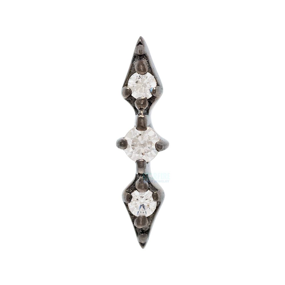 threadless: "Worthy" End in Black Rhodium - Gold with White CZ's