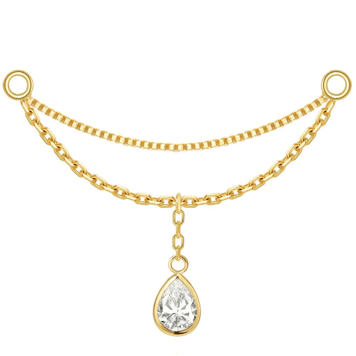 “Amihan" Droplet Chain Attachment in Gold with Diamond