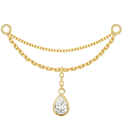 “Amihan" Droplet Chain Attachment in Gold with Diamond