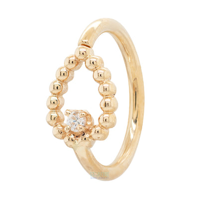 "Sophie Tear" Seam Ring in Gold with White CZ