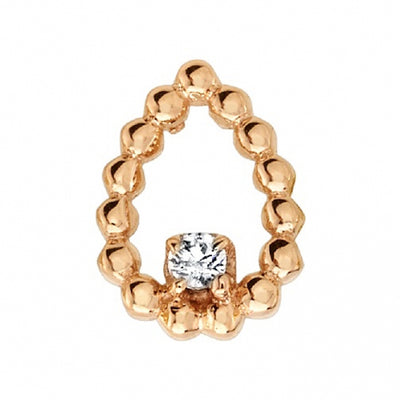 "Sophie Tear" Threaded End in Gold with DIAMOND