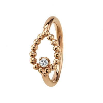 "Sophie Tear" Seam Ring in Gold with White CZ