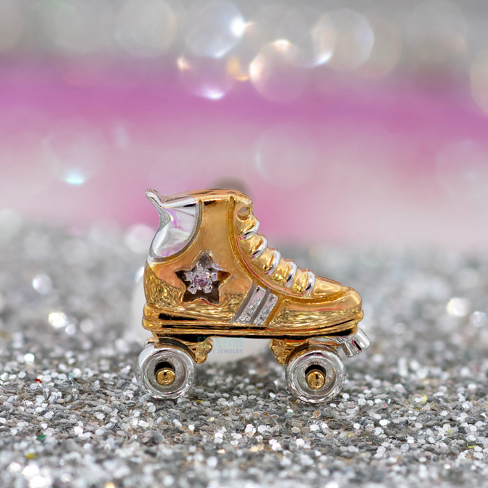 "Meanie" Threaded End in Gold with White CZ