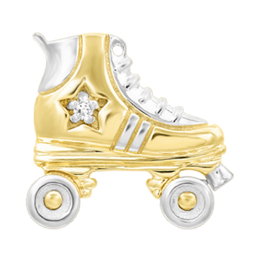 "Meanie" Threaded End in Gold with White CZ
