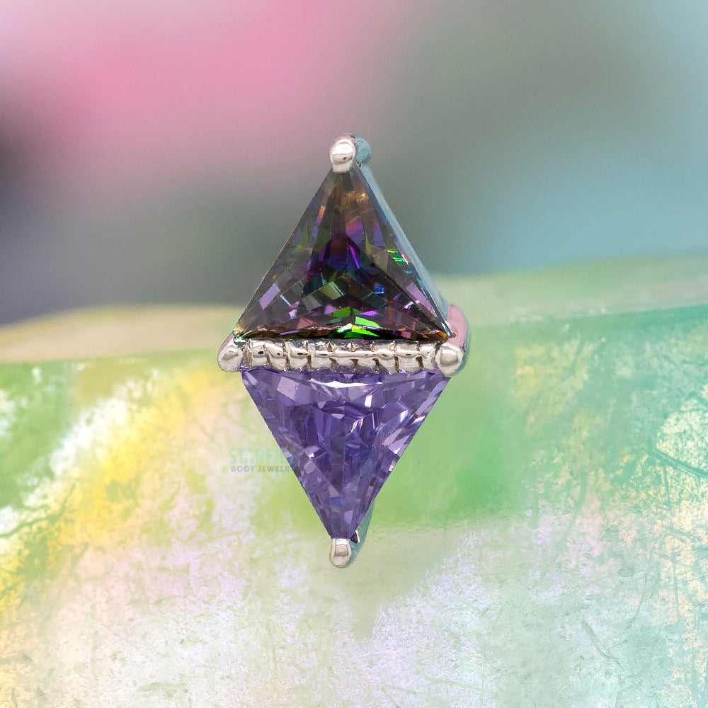 threadless: "Emperor Mystic" End in Gold with Mystic Topaz and Light Purple CZ