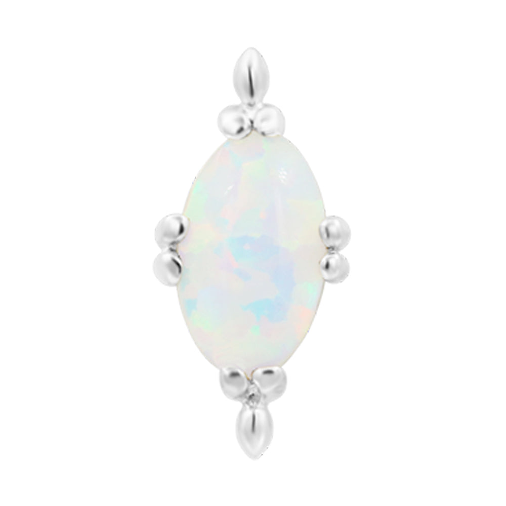 threadless: "Xara" End in Gold with Oval Opal Cabochon