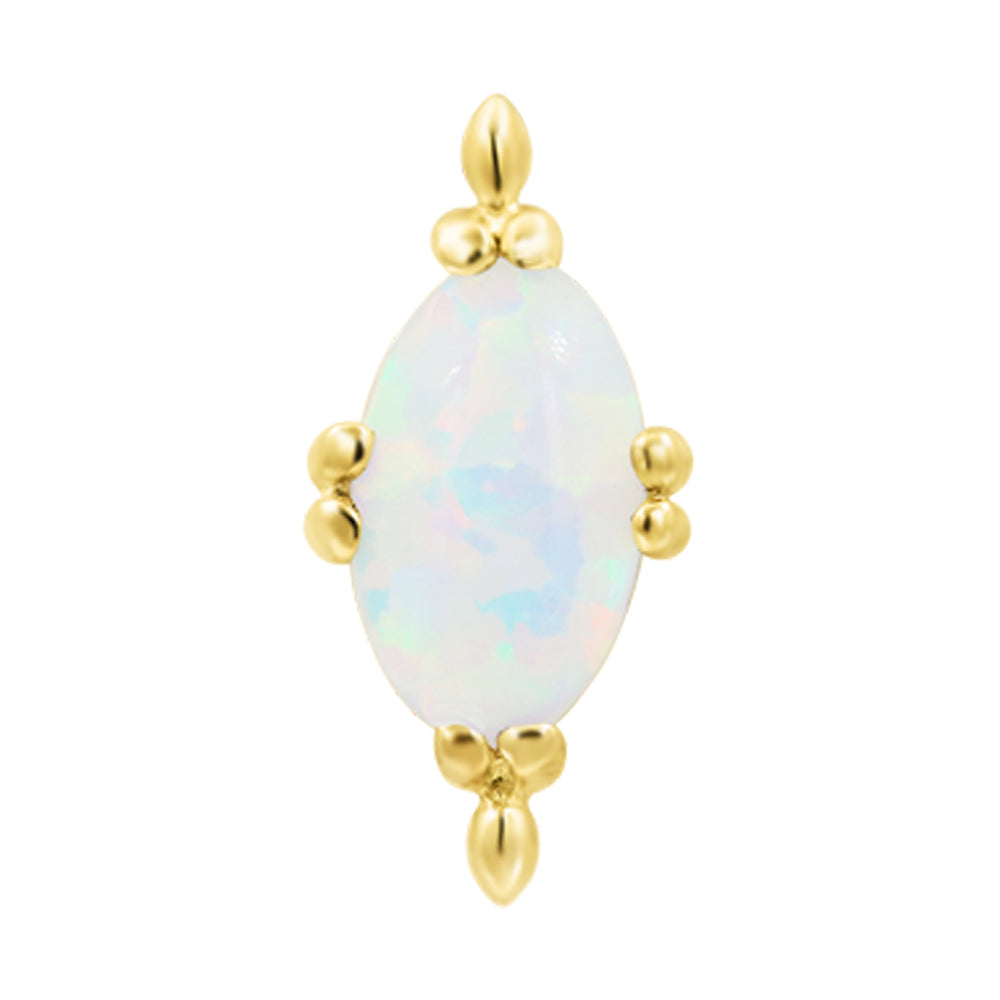 threadless: "Xara" End in Gold with Oval Opal Cabochon