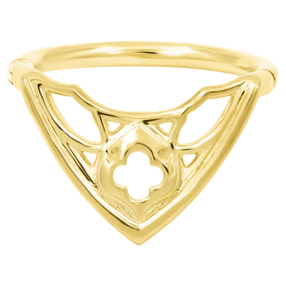 "Cathedral" Hinge Ring / Clicker in Gold