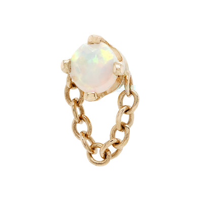 "Rianna" Threaded End in Gold with Faceted White Opal