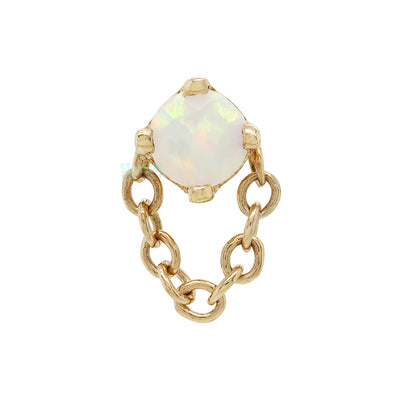 "Rianna" Threaded End in Gold with Faceted White Opal