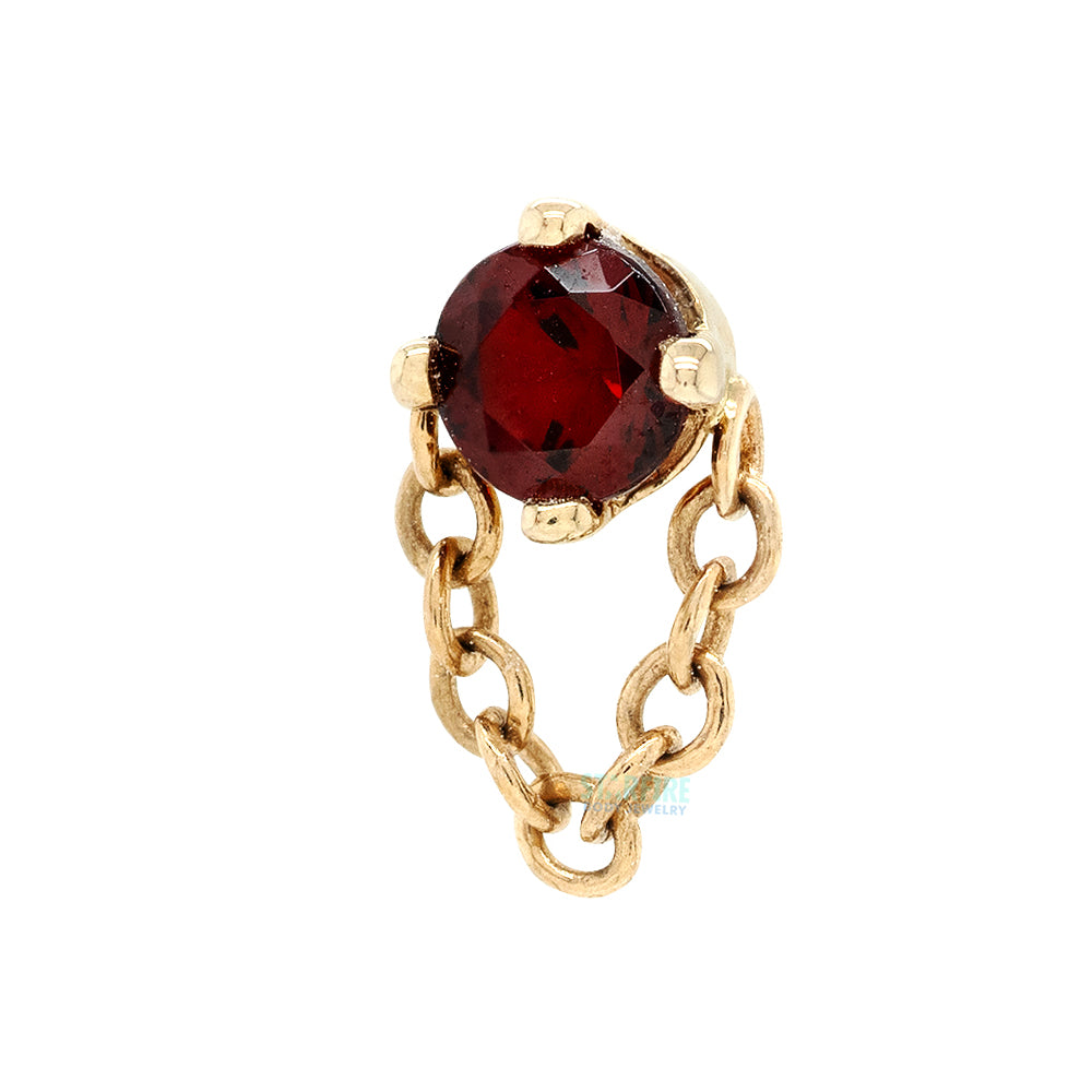 "Rianna" Threaded End in Gold with Garnet