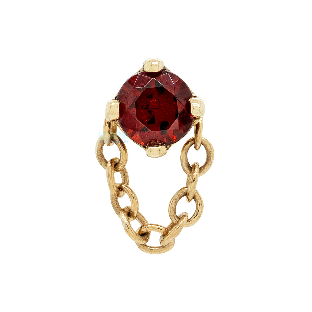 "Rianna" Threaded End in Gold with Garnet