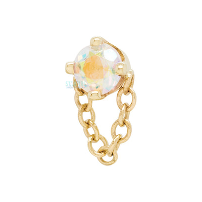 "Rianna" Threaded End in Gold with Mercury Mist Topaz