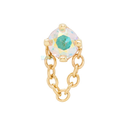"Rianna" Threaded End in Gold with Mercury Mist Topaz