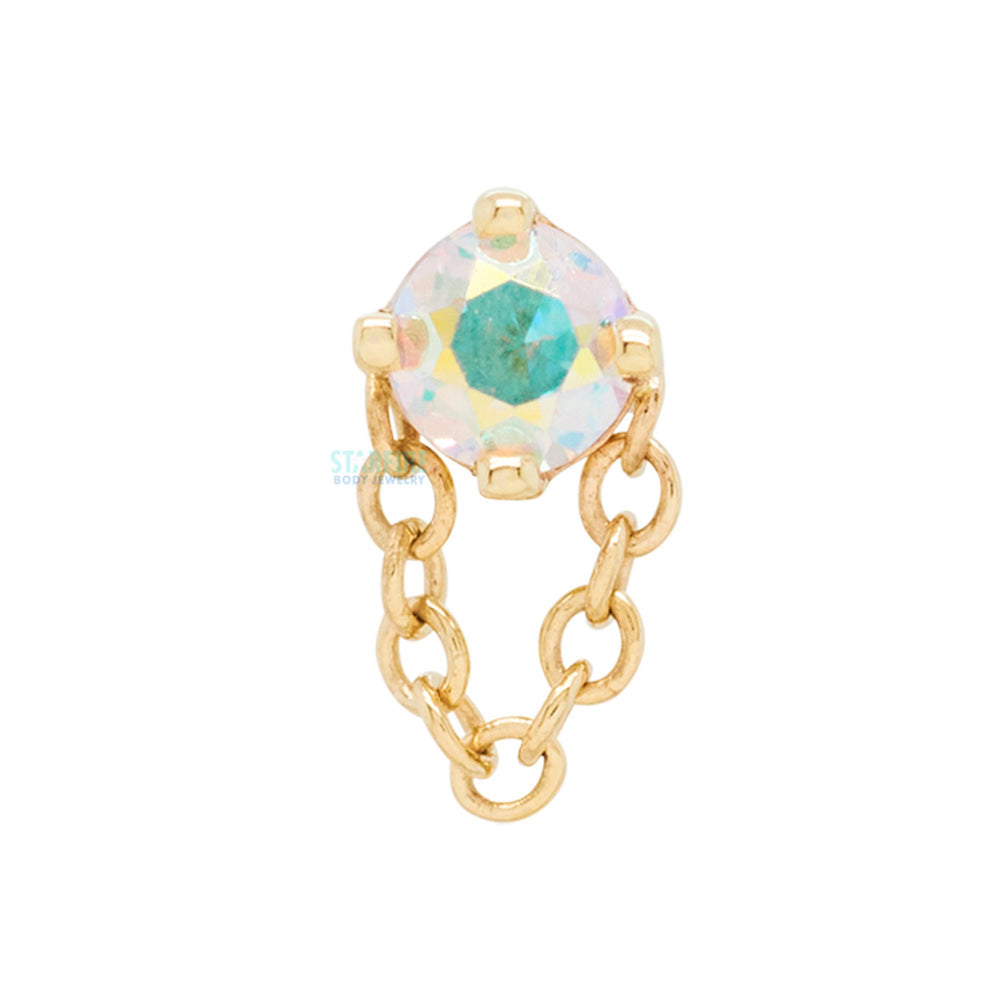 threadless: "Rianna" Pin in Gold with Mercury Mist Topaz