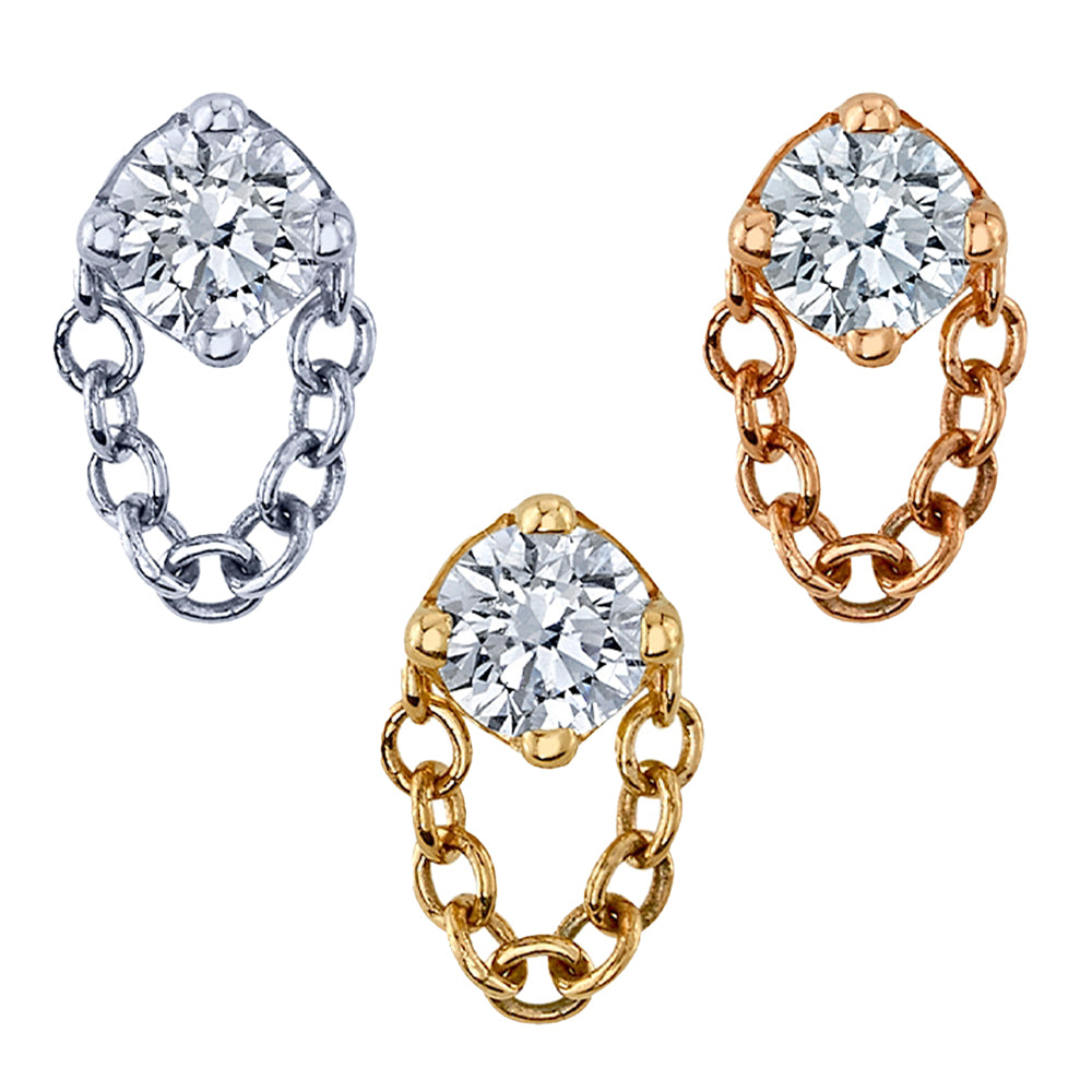 threadless: "Rianna" Pin in Gold with White CZ