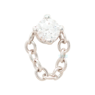 "Rianna" Threaded End in Gold with White CZ