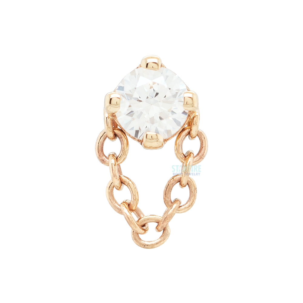 threadless: "Rianna" Pin in Gold with White CZ