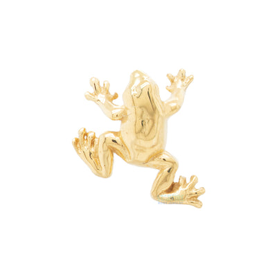 Tree Frog Threaded End in Gold