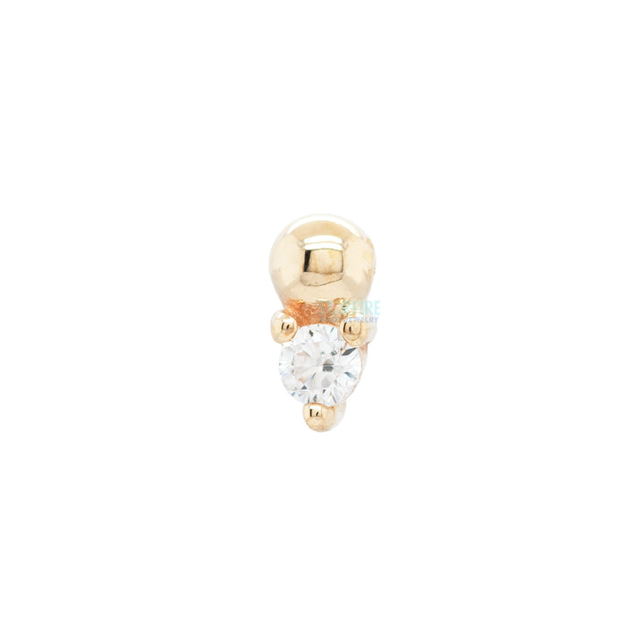 threadless: "Babe" End in Gold with CZ