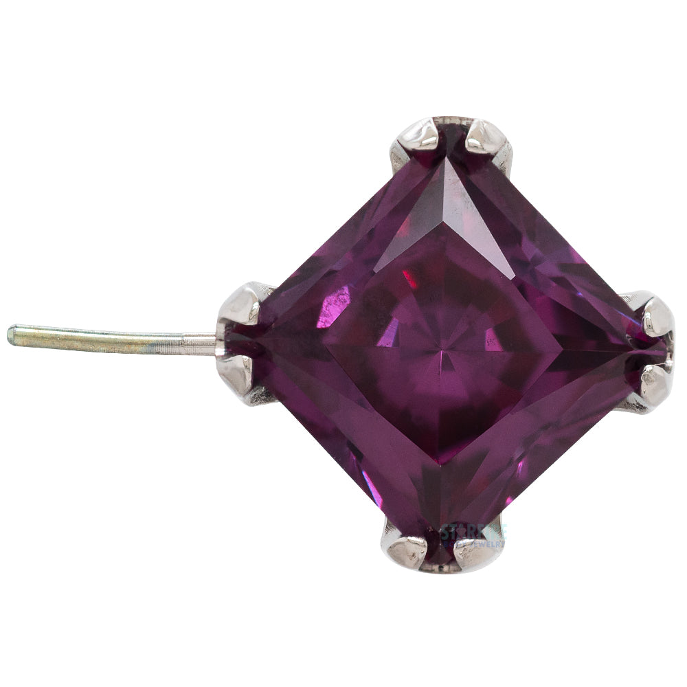 threadless: Princess-Cut Brilliant-Cut Gems Side-Set End