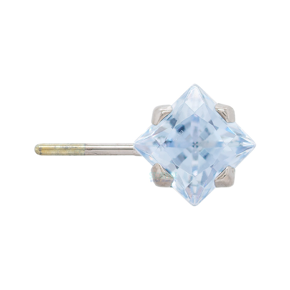 threadless: Princess-Cut Brilliant-Cut Gems Side-Set End