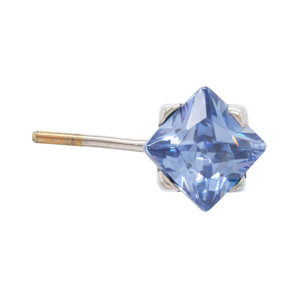 threadless: Princess-Cut Brilliant-Cut Gems Side-Set End