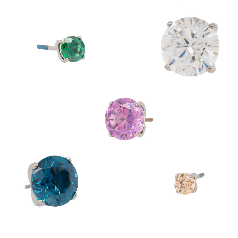 threadless: "Tiffany" Prong-Set Brilliant-Cut Gem End