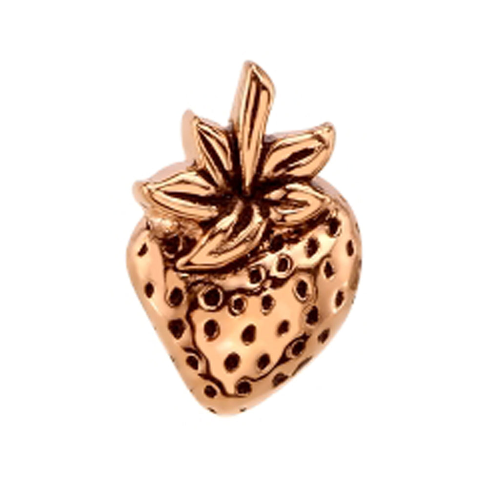 threadless: Strawberry ( Antiqued Finish ) Pin in Gold & Platinum