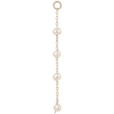 4 Bead Chain Charm in Gold with Pearl