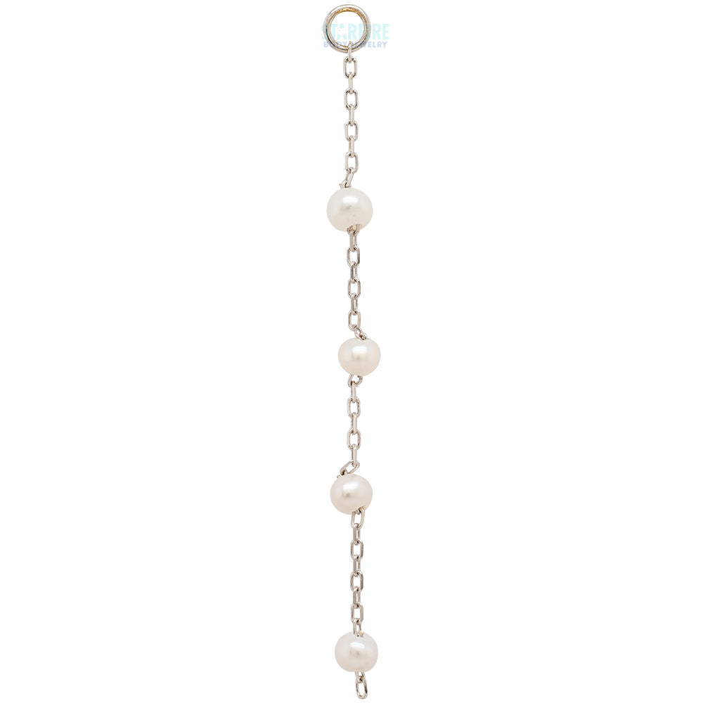 4 Bead Chain Charm in Gold with Pearl