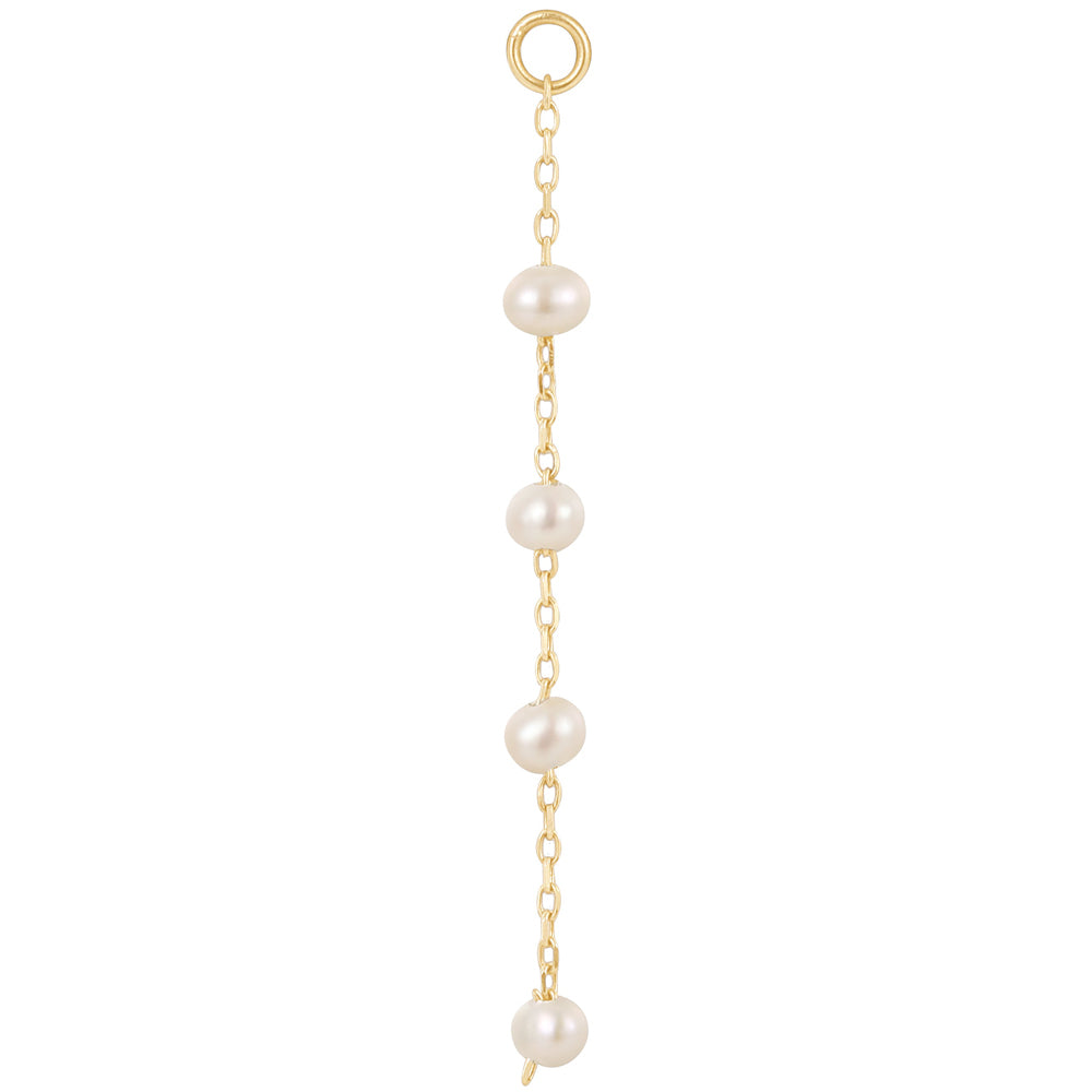 4 Bead Chain Charm in Gold with Pearl