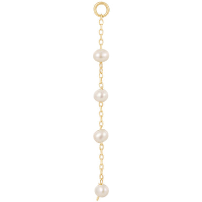 4 Bead Chain Charm in Gold with Pearl