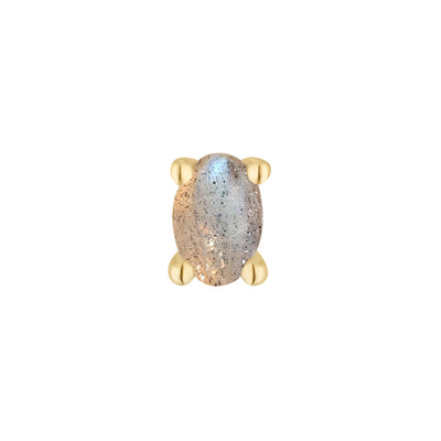 threadless: Prong-Set Oval End in Gold with Labradorite