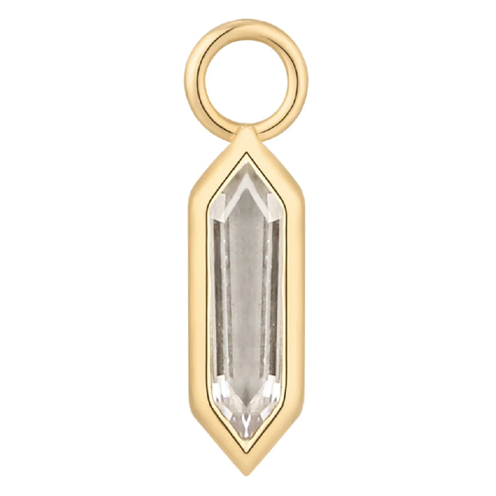 "Theory" Charm in Gold with CZ