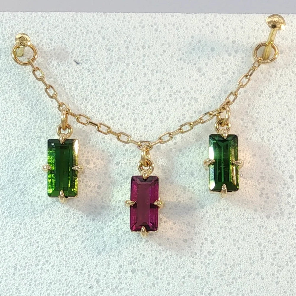 Chain with Dripping Tourmaline