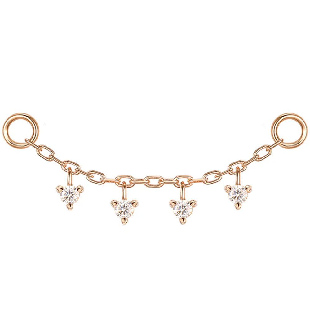 Chain with Dripping Round Diamonds