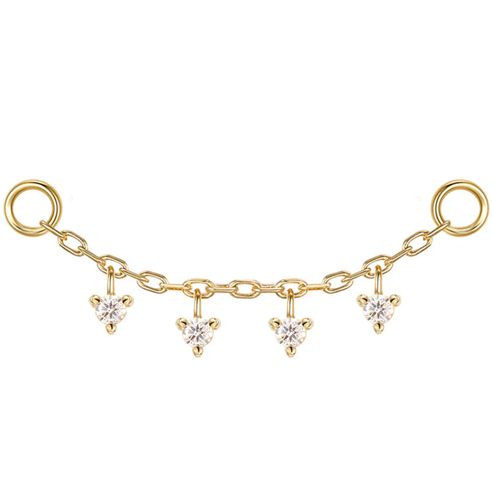 Chain with Dripping Round Diamonds