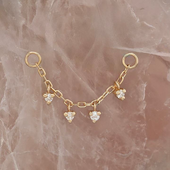 Chain with Dripping Round Diamonds